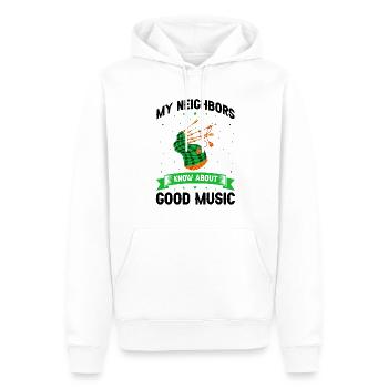 Citation de cornemuse pour les musiciens écossais et de cornemuse - Sweat à capuche Premium bio Homme - blanc - Devant - Nico (187cm)