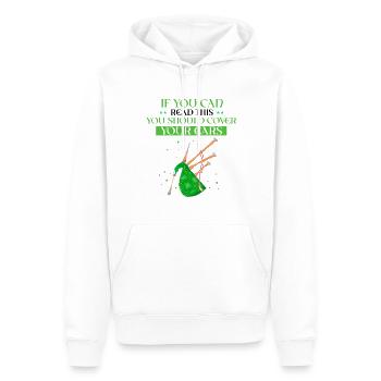 Scotsman Zitat für Dudelsackmusiker und Dudelsack - Männer Premium Bio Hoodie - Weiß - Vorne - Nico (187cm)