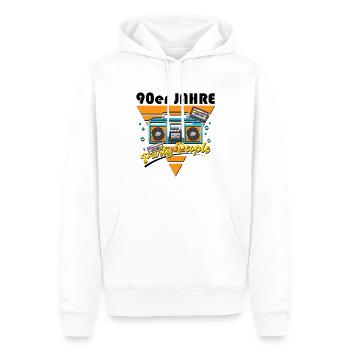 90er - Jahre - Party - People - Männer Premium Bio Hoodie - Weiß - Vorne - Nico (187cm)