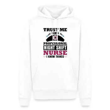 Night Shift Nurse I know things - Männer Premium Bio Hoodie - Weiß - Vorne - Nico (187cm)