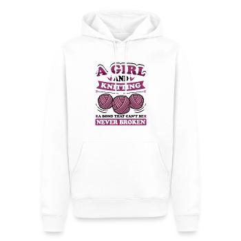 A Girl and Knitting - Männer Premium Bio Hoodie - Weiß - Vorne - Nico (187cm)
