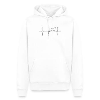 Battement de cœur ECG bouledogue français - Sweat à capuche Premium bio Homme - blanc - Devant - Nico (187cm)