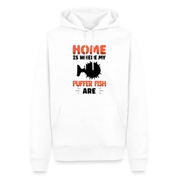 Kugelfisch ist mein Zuhause Riesenkugelfisch - Männer Premium Bio Hoodie - Weiß - Vorne - Nico (187cm)