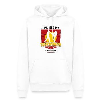 I Paused my Taekwondo to be here - Männer Premium Bio Hoodie - Weiß - Vorne - Nico (187cm)