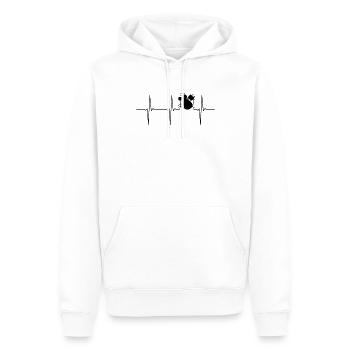 Tambours ECG battement de cœur - Sweat à capuche Premium bio Homme - blanc - Devant - Nico (187cm)