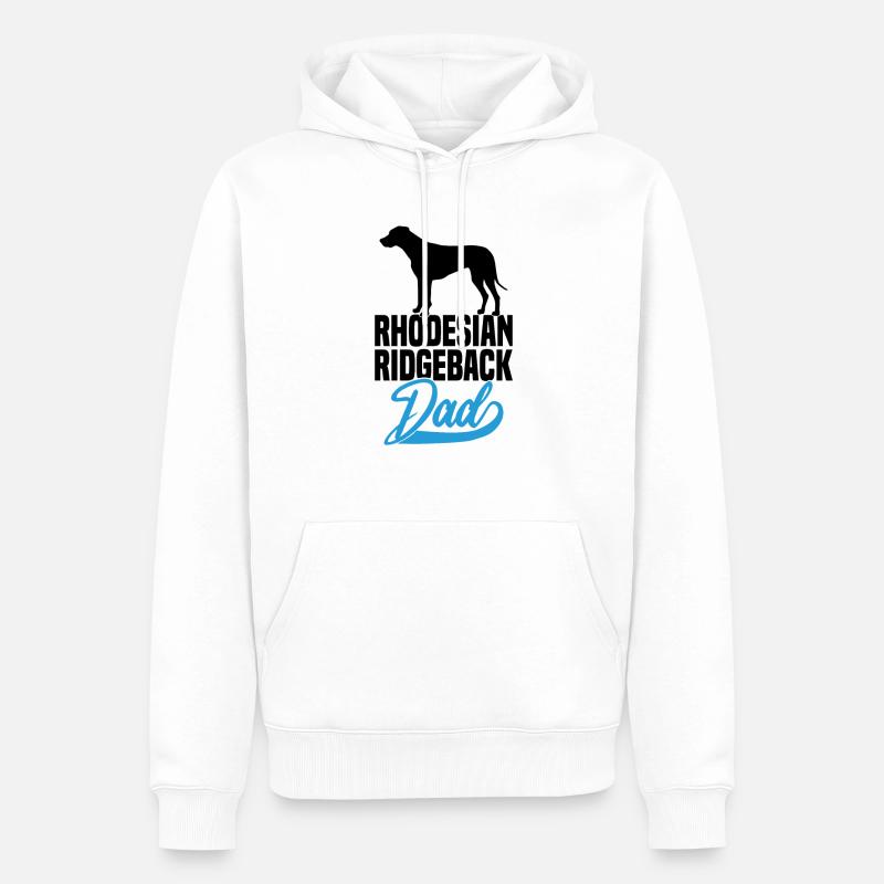 Papa Rhodesian Ridgeback - Sweat à capuche Premium bio Homme - blanc
