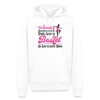 Ballet Danseuse Danse Ballerine - Sweat à capuche Premium bio Homme - blanc - Devant - Nico (187cm)