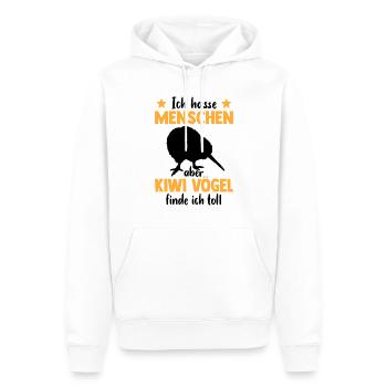 Kiwi Vogel finde ich toll Neuseeländischer Kiwi - Männer Premium Bio Hoodie - Weiß - Vorne - Nico (187cm)