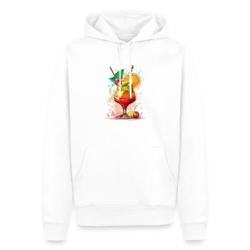 Cocktail - Sweat à capuche Premium bio Homme - blanc - Devant - Nico (187cm)