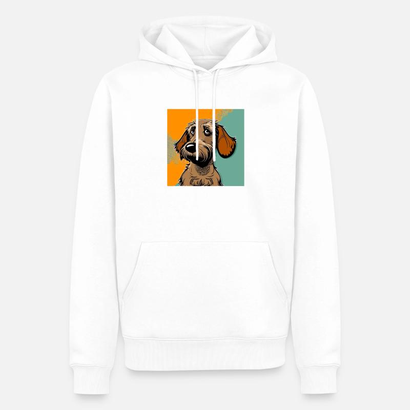 Chien dans le style comique - Sweat à capuche Premium bio Homme - blanc