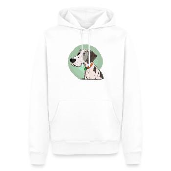 Chien dans le style comique - Sweat à capuche Premium bio Homme - blanc - Devant - Nico (187cm)