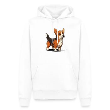 Chien dans le style comique - Sweat à capuche Premium bio Homme - blanc - Devant - Nico (187cm)