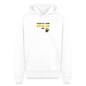 Ich muss los, meine Königin ruft - Männer Premium Bio Hoodie - Weiß - Vorne - Nico (187cm)