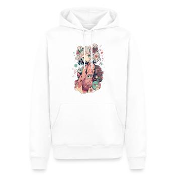 Anime Fille Pastel kawaii pour les monstres de manga - Sweat à capuche Premium bio Homme - blanc - Devant - Nico (187cm)
