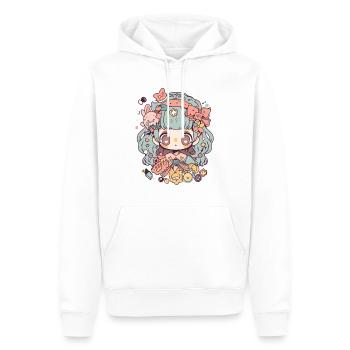 Kawaii Anime Girl Design pour filles et dames - Sweat à capuche Premium bio Homme - blanc - Devant - Nico (187cm)