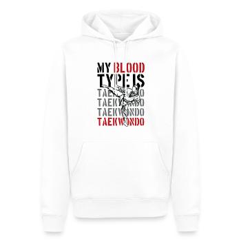 My Blood Type Is Taekwondo - Männer Premium Bio Hoodie - Weiß - Vorne - Nico (187cm)