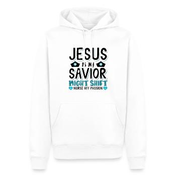 Jesus is my savior Night Shift Nurse - Männer Premium Bio Hoodie - Weiß - Vorne - Nico (187cm)