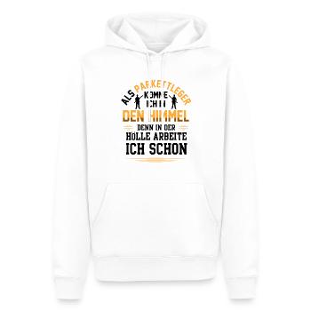 Parkettleger kommt in den Himmel Fußbodenleger - Männer Premium Bio Hoodie - Weiß - Vorne - Nico (187cm)