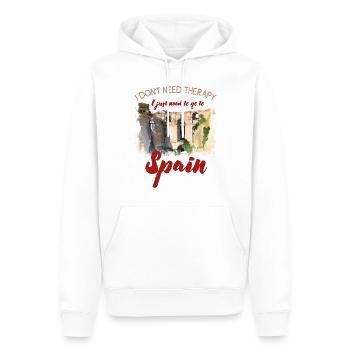 I don't need therapy just need to go to Spain - Men’s Premium Organic Hoodie - white - Front - Nico (187cm)