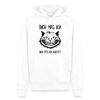 Dich mag ich, dich töte ich zuletzt - Grinsekatze - Männer Premium Bio Hoodie - Weiß - Vorne - Nico (187cm)