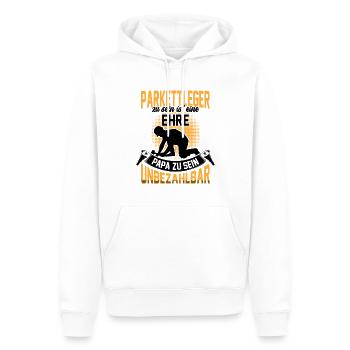 Parkettleger sein ist eine Ehre Fußbodenleger - Männer Premium Bio Hoodie - Weiß - Vorne - Nico (187cm)