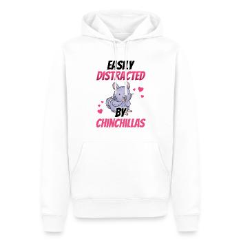 Abgelenkt durch Chinchilla Nagetier Wollmaus - Männer Premium Bio Hoodie - Weiß - Vorne - Nico (187cm)