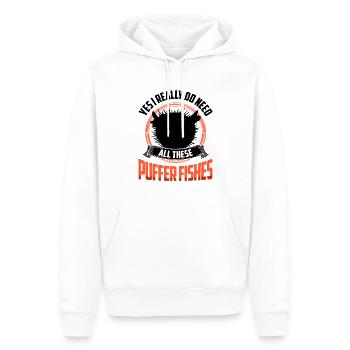 Besoin de tous ces poissons-globes géants - Sweat à capuche Premium bio Homme - blanc - Devant - Nico (187cm)