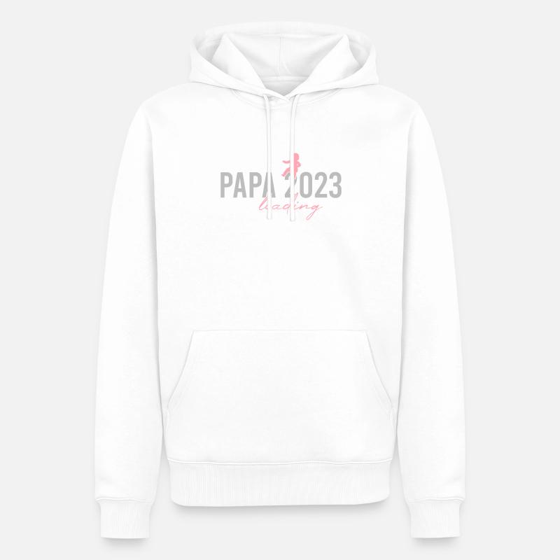 Papa 2023 loading - Männer Premium Bio Hoodie - Weiß