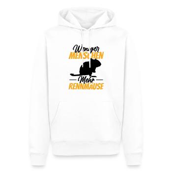 Weniger Menschen mehr Rennmäuse Nagetier Gerbil - Männer Premium Bio Hoodie - Weiß - Vorne - Nico (187cm)