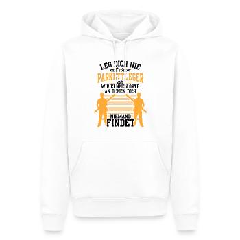 Nicht mit Parkettleger anlegen Fliesenleger - Männer Premium Bio Hoodie - Weiß - Vorne - Nico (187cm)