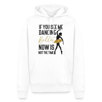 Ballerina Danza Ballerina Ballerina - Felpa con cappuccio ecologica premium da uomo - bianco - Fronte - Nico (187cm)
