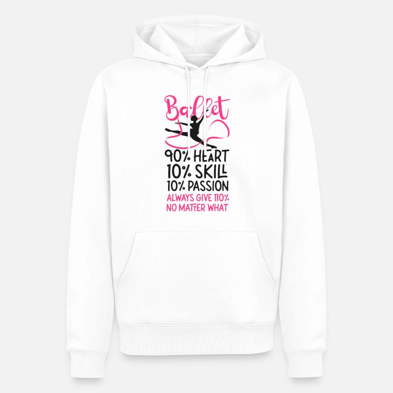 Ballet Danseuse Danse Ballerine - Sweat à capuche Premium bio Homme - blanc