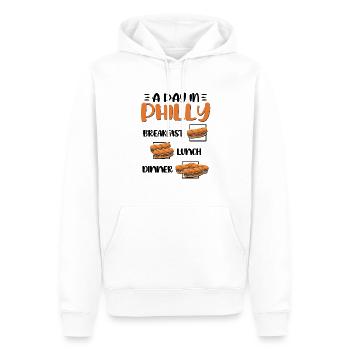 Philly Breakfast Sandwich - Männer Premium Bio Hoodie - Weiß - Vorne - Nico (187cm)