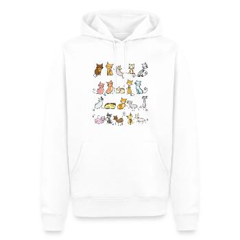 Funny Cats Crazy Cat Comic Drawing - Men’s Premium Organic Hoodie - white - Front - Nico (187cm)