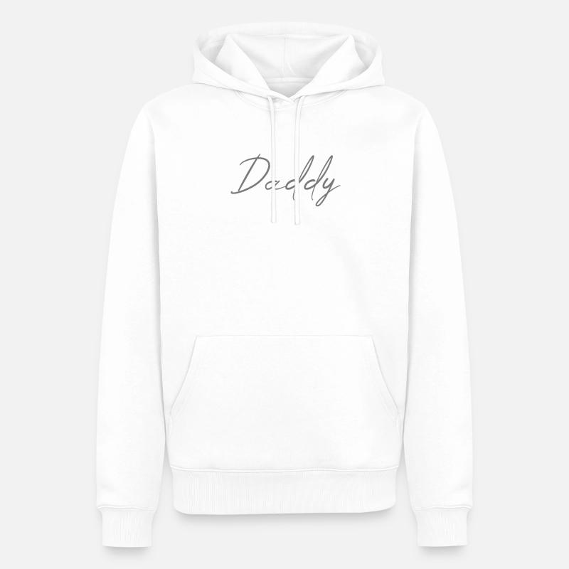 Lettrage papa - Sweat à capuche Premium bio Homme - blanc