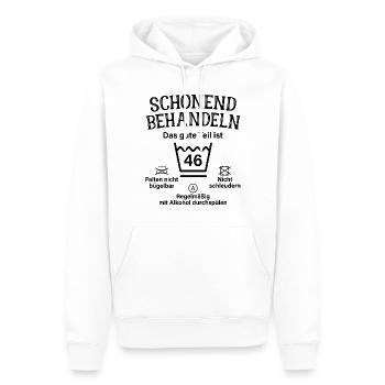 46. Geburtstag Schonend Behandeln 46 Teil Ist 46 - Männer Premium Bio Hoodie - Weiß - Vorne - Nico (187cm)