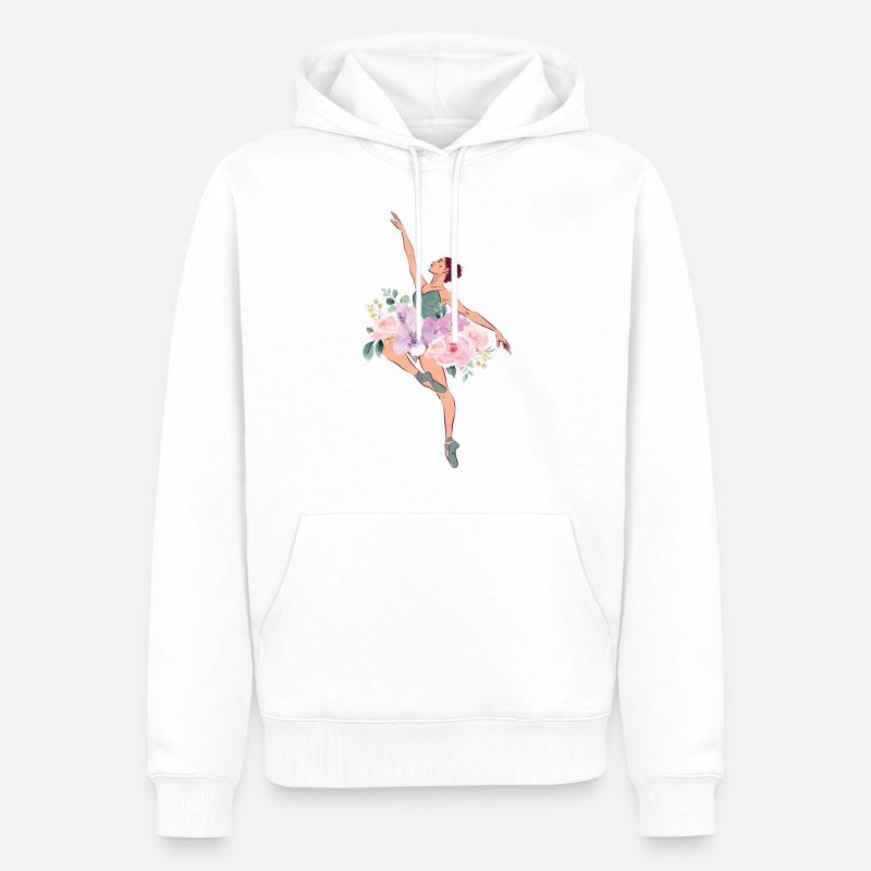 Ballet Danseuse Danse Ballerine - Sweat à capuche Premium bio Homme - blanc