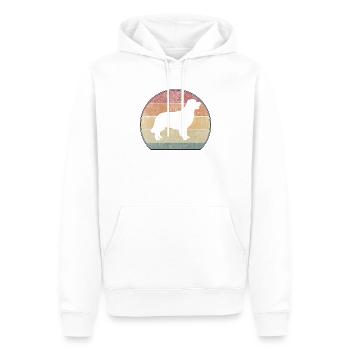 Rétro Golden Retriever Sunset - Sweat à capuche Premium bio Homme - blanc - Devant - Nico (187cm)