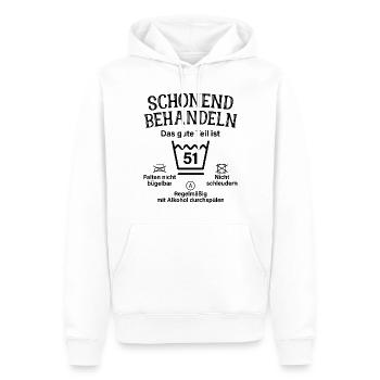 51. Geburtstag Schonend Behandeln 51 Teil Ist 51 - Männer Premium Bio Hoodie - Weiß - Vorne - Nico (187cm)