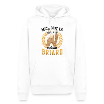 Mich gibt es nur mit Briard Berger de Brie - Männer Premium Bio Hoodie - Weiß - Vorne - Nico (187cm)
