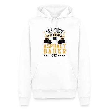 Asphaltbauer war mal jung Straßenbauer - Männer Premium Bio Hoodie - Weiß - Vorne - Nico (187cm)