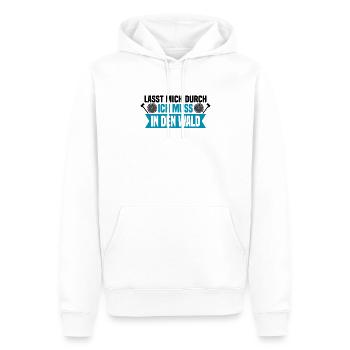 Lasst mich durch, ich muss in den Wald - Männer Premium Bio Hoodie - Weiß - Vorne - Nico (187cm)