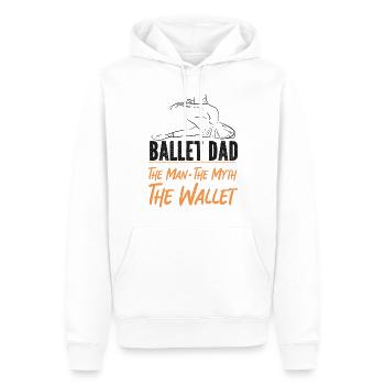 Ballerina Danza Ballerina Ballerina - Felpa con cappuccio ecologica premium da uomo - bianco - Fronte - Nico (187cm)