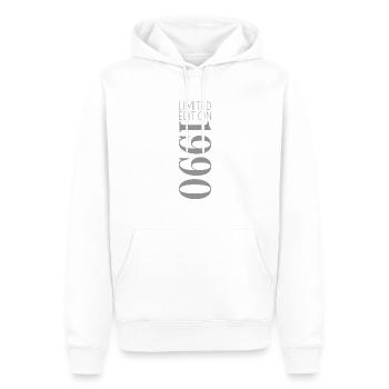 Édition limitée 1990 - Sweat à capuche Premium bio Homme - blanc - Devant - Nico (187cm)