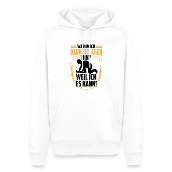 Parkettleger weil ich kann Fußbodenleger - Männer Premium Bio Hoodie - Weiß - Vorne - Nico (187cm)