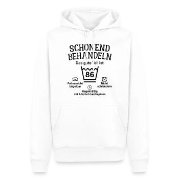 86. Geburtstag Schonend Behandeln 86 Teil Ist 86 - Männer Premium Bio Hoodie - Weiß - Vorne - Nico (187cm)