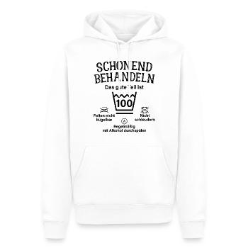 100. Geburtstag Schonend Behandeln 100 Teil Ist 10 - Männer Premium Bio Hoodie - Weiß - Vorne - Nico (187cm)