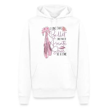 Ballet Danseuse Danse Ballerine - Sweat à capuche Premium bio Homme - blanc - Devant - Nico (187cm)