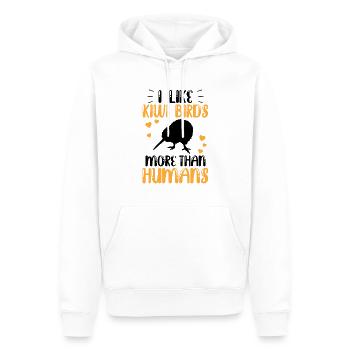 Kiwi Vogel mehr mögen Neuseeländischer Kiwi - Männer Premium Bio Hoodie - Weiß - Vorne - Nico (187cm)