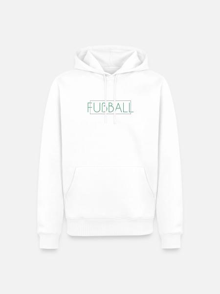 Fußball Schriftzug - Männer Premium Bio Hoodie - Weiß